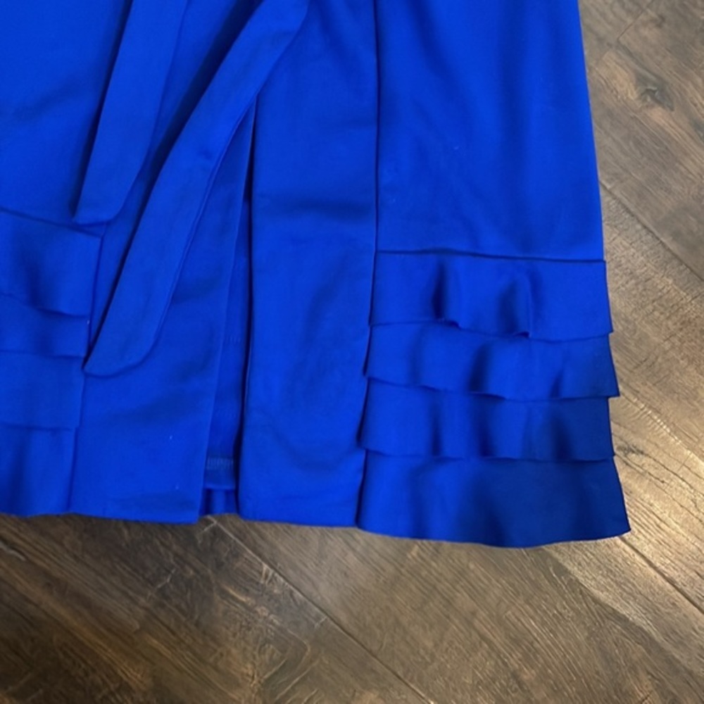 Cupio Royal Blue Ruffle Tie Waist Open Jacket Siz… - image 2